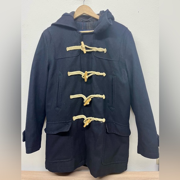 American Eagle Men’s Nautical Wool Duffle Coat Navy Blue Size M